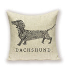 Dachshund Linen Pillow Cover for Sofa Decor Axyaa Home Decorative Cushion Case