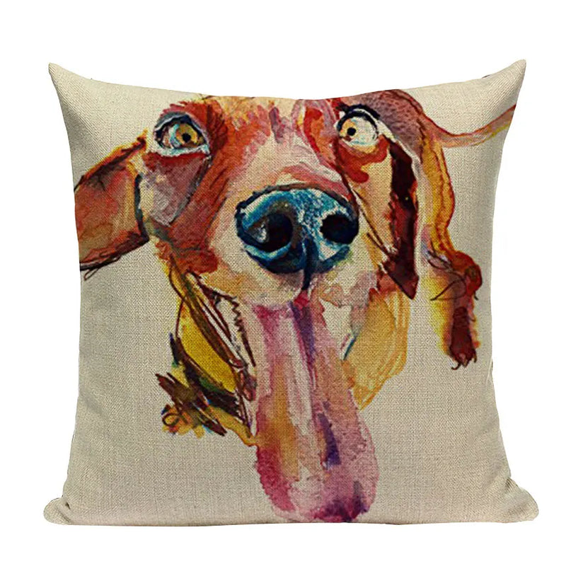 Axyaa Cute Dog Pillow Cases Cartoon Animal Decorative Pillows for Couch