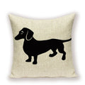 Dachshund Linen Pillow Cover for Sofa Decor Axyaa Home Decorative Cushion Case