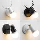 Axyaa Nordic Deer Antlers LED Wall Light in Black/White Solid Wood for Home Decor