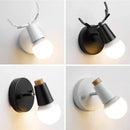 Axyaa Nordic Deer Antlers LED Wall Light Solid Wood Animal Wall Lamp