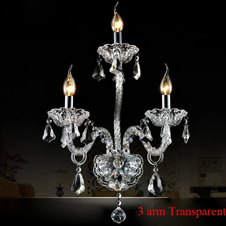 Axyaa Crystal Wall Lamp Candle LED Double/Three Head Bedside Light