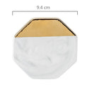 Axya Gold Marble Ceramic Coaster Set - Round Table Mat for Coffee & Tea Cups