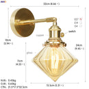Axyaa Copper LED Glass Ball Wall Lamp: Nordic Modern Bedroom Bathroom Sconce