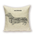 Dachshund Linen Pillow Cover for Sofa Decor Axyaa Home Decorative Cushion Case