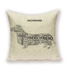 Dachshund Linen Pillow Cover for Sofa Decor Axyaa Home Decorative Cushion Case