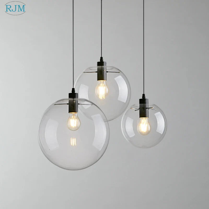 Axyaa Bubble Glass Ball Pendant Light for Living Room Bedroom Kitchen