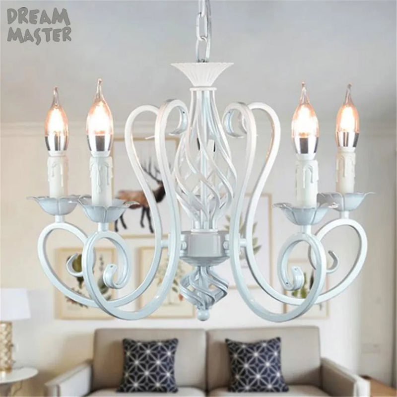 Axyaa Nordic Wrough Iron Chandelier for Living Room Bedroom Foyer Lighting