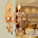 Luxury Gold Crystal Wall Light Indoor, Axyaa Alloy Crystal Candle Wall Lamp with E14 Bulb
