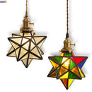 Axyaa Nordic Star LED Pendant Lamp - Colorful Glass Light Fixture