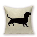 Dachshund Linen Pillow Cover for Sofa Decor Axyaa Home Decorative Cushion Case