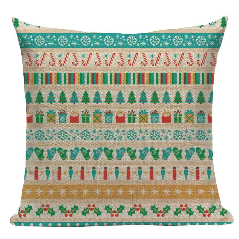 Axyaa Boho Plaid Stripes Pillow Cover 45x45cm Sofa Chair Custom Print Square