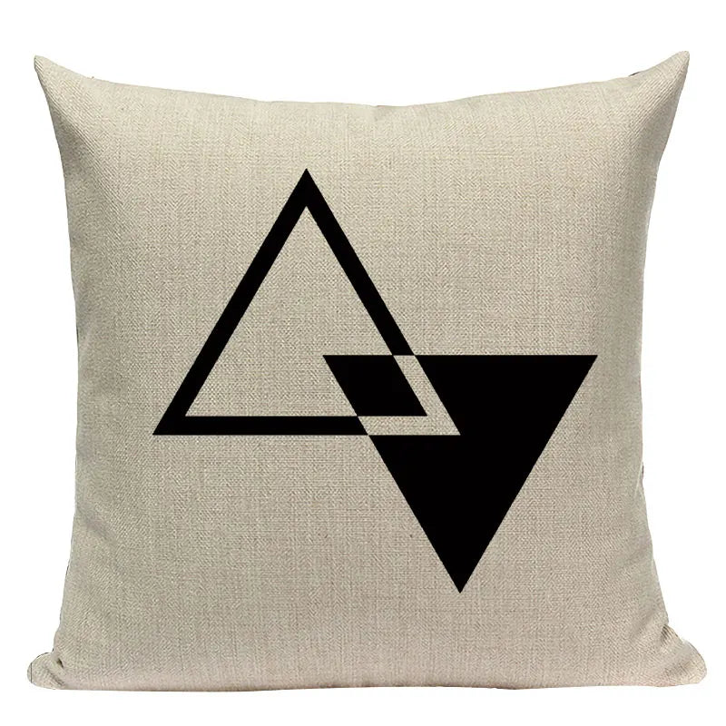 Axyaa Geometric Linen Cushion Cover 45x45cm - High Quality Decor Pillow