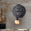 Axyaa Nordic Resin Gorilla Wall Lamp: Retro Modern LED Sconce for Bedroom Decor