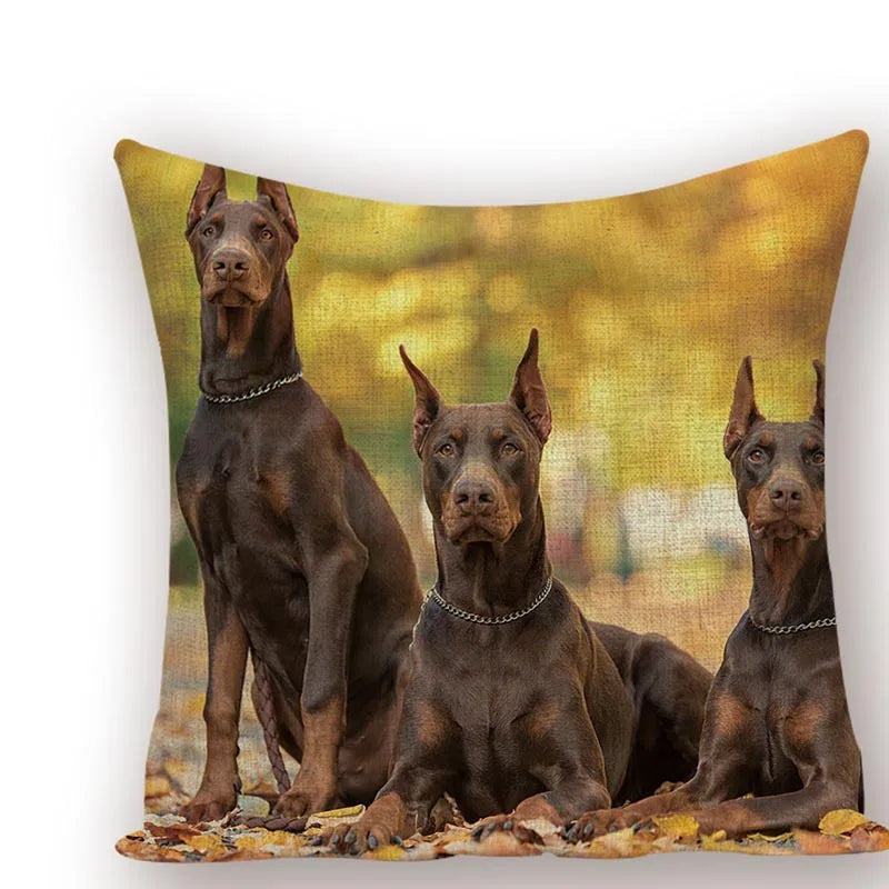 Axyaa Animal Dog Pillow Covers: Golden Retriever, Boston Terrier, Chihuahua Decor
