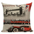 Axyaa London Bridge Paris Eiffel Tower Decorative Printed Throw Pillows