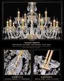 Axyaa 6/8/15/18 Arms Crystal Chandeliers & Pendants for Living Room