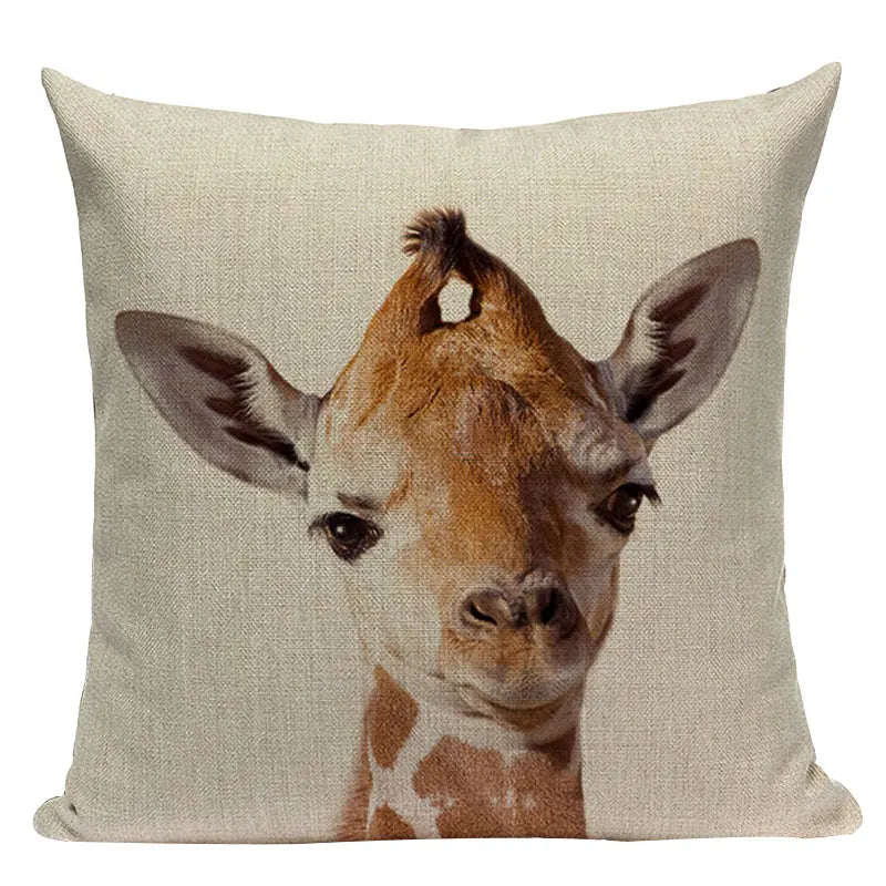 Axyaa Animal Series Cushion Cover: Tiger Elephant Monkey Pillow Cover Home Decor