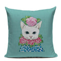 Colorful Cat Fashion Show Cushion Cover - Axyaa Home Decor