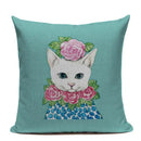 Colorful Cat Fashion Show Cushion Cover - Axyaa Home Decor