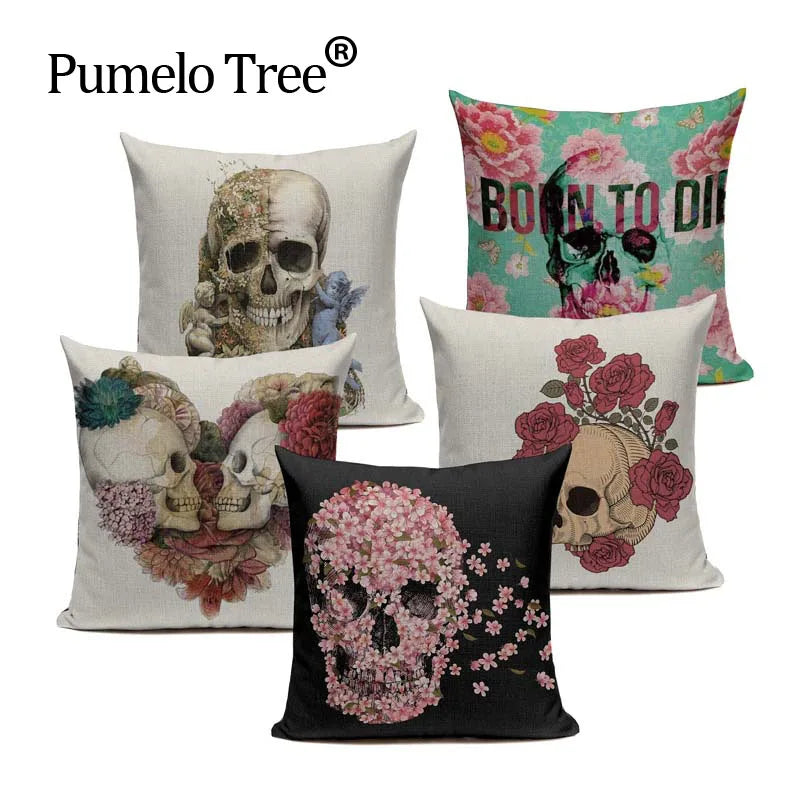 Axyaa Mexican Skull Cushion Covers: High-Quality Black Throw Pillow Cases