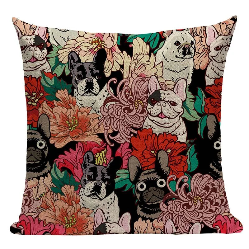 Axyaa Pug Dog Cat Bird Cushion Cover Sleep Dog Throw Pillow Cover
