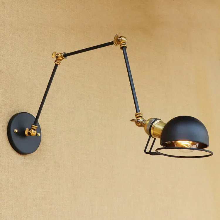 Axyaa Industrial Loft Retro Wall Lamp Adjustable Arm Sconce Fixtures