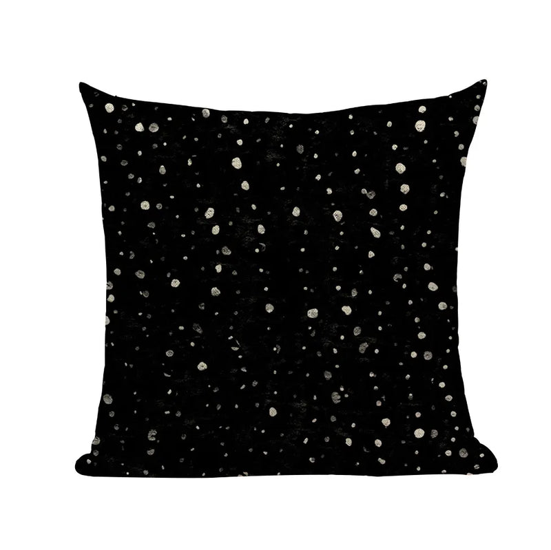 Axyaa Geometric Wave Dots Line Spring Cushion Cover - Black White - Custom Home Decor Pillow Cover