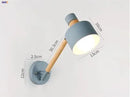 Axyaa Modern Nordic Wooden LED Swing Arm Wall Lamp Fixtures for Living Room & Bathroom
