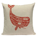 Colorful Fish Pattern Linen Cushion Cover by Axyaa