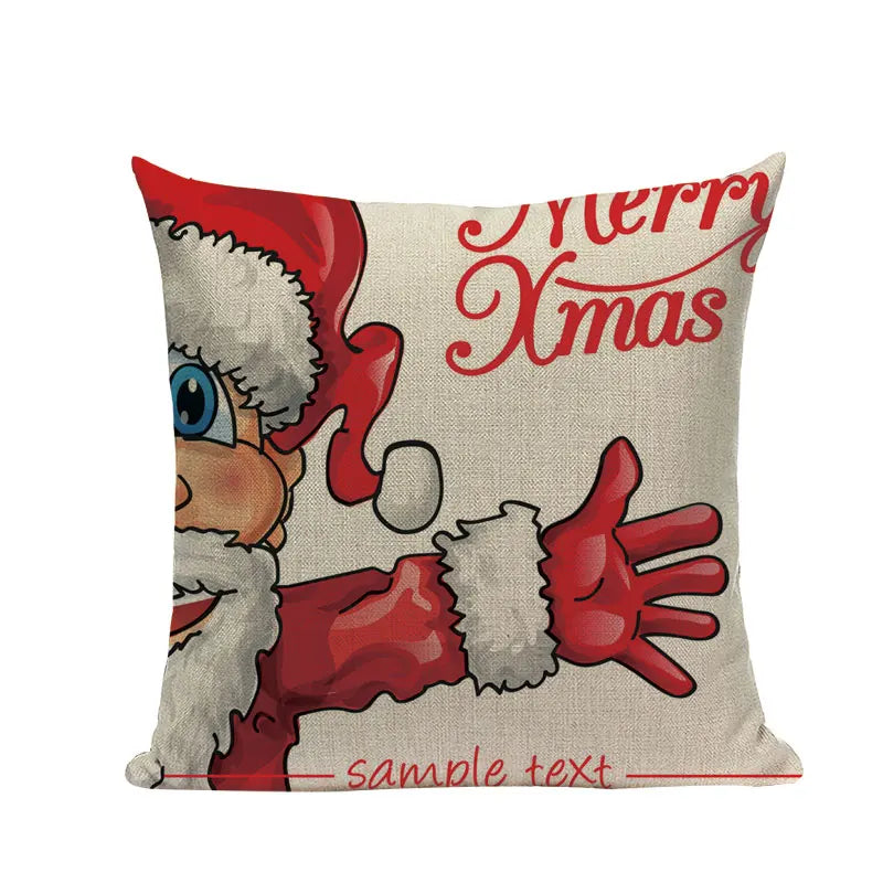 Axyaa Christmas Cushion Cover: Festive Square Pillow Case for Home Xmas Ambience