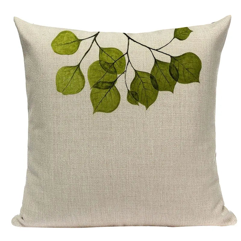 Axyaa Tree Green Cushion Cover: Green Decorative Flower Sofa Car Pillow