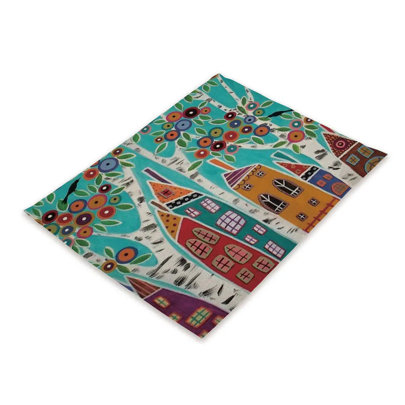 Axyaa Nordic Flower Placemats Set of 4