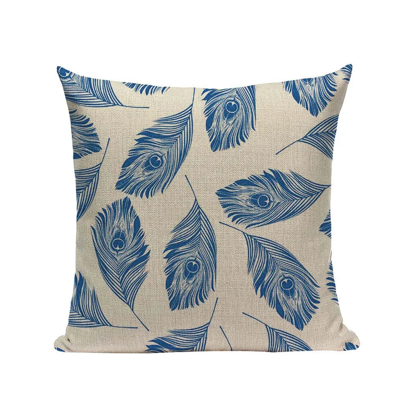 Axyaa Cotton Linen Feather Cushion Cover for Home Decor