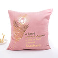 Axyaa Pink Pillow Cover with Soft Gold Foil Heart-Pineapple Design for Home Decor