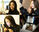 Axyaa LED Mirror with Pink Vanity Lights - Compact Makeup Pocket Mirror