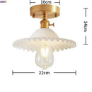 Axyaa Nordic Glass Copper LED Ceiling Light Vintage Ceiling Lamp