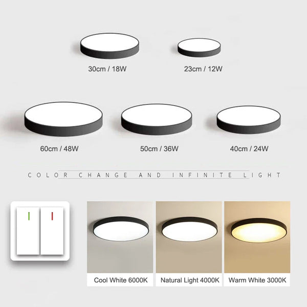 Axyaa Nordic LED Ceiling Lights Ultra Thin Modern Bedroom Lamps