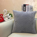 Axyaa Geometric Chenille Flocking Pillow Cover - Grey/Yellow/Red/Purple - 45x45cm/30x50cm