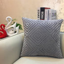 Axyaa Geometric Chenille Flocking Pillow Cover - Grey/Yellow/Red/Purple - 45x45cm/30x50cm