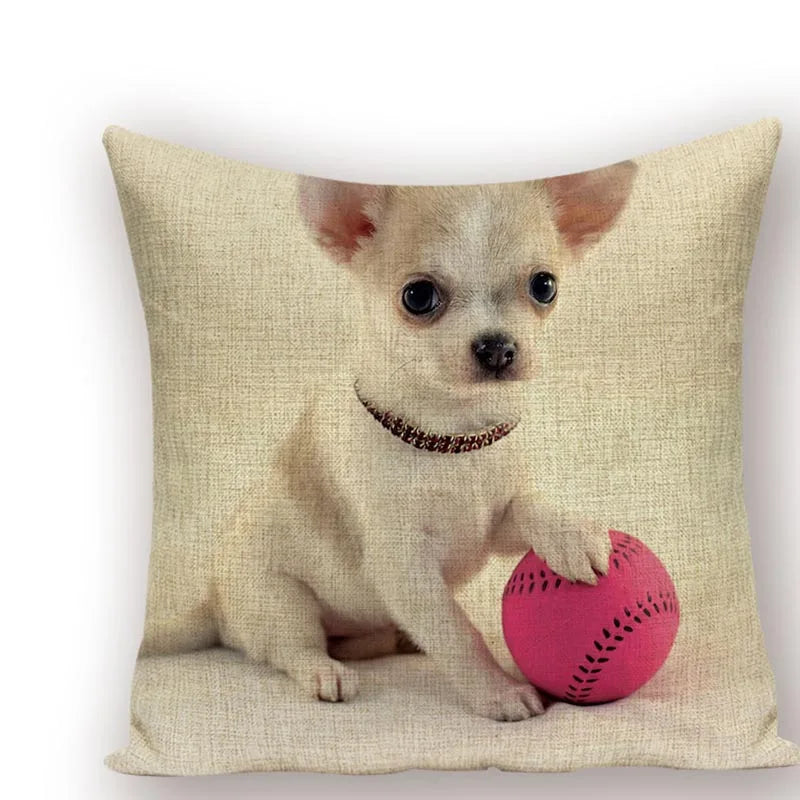 Axyaa Animal Dog Pillow Covers: Golden Retriever, Boston Terrier, Chihuahua Decor