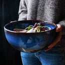 Axya Deep Blue Porcelain Salad Bowl - 2400ml Capacity