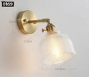 Axyaa Copper Glass LED Wall Light Vintage Wall Lamp Sconce