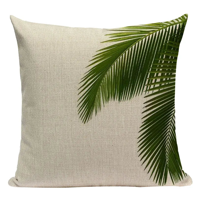 Axyaa Tropical Leaves Pillowcases - Rainforest Style Plant Cushion Covers
