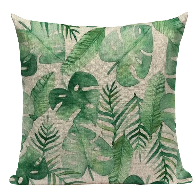 Axyaa Tree Green Cushion Cover: Green Decorative Flower Sofa Car Pillow