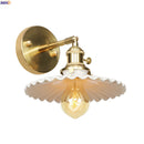 Axyaa Nordic White Ceramic LED Wall Light Sconce, Vintage Copper Finish