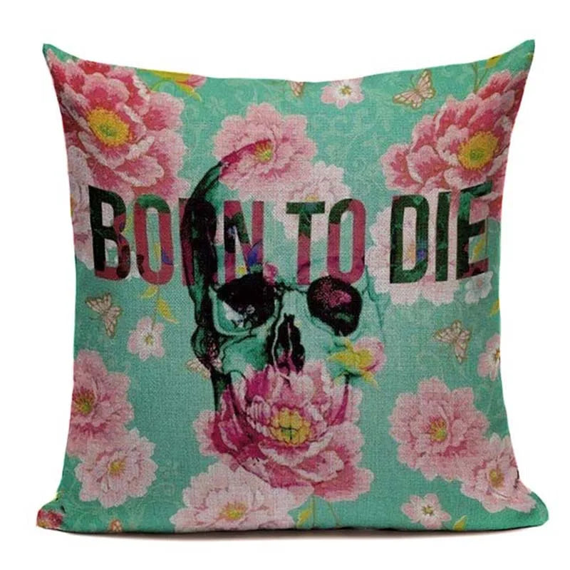 Axyaa Mexican Skull Cushion Covers: High-Quality Black Throw Pillow Cases