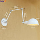 Axyaa Gold Swing Arm Wall Lamp LED Retro Loft Industrial Sconce Light