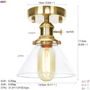 Axyaa Vintage Nordic Glass Ball Ceiling Light Fixture Copper LED Lamp