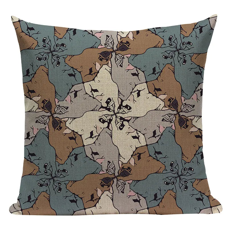 Axyaa Pug Dog Cat Bird Cushion Cover Sleep Dog Throw Pillow Cover